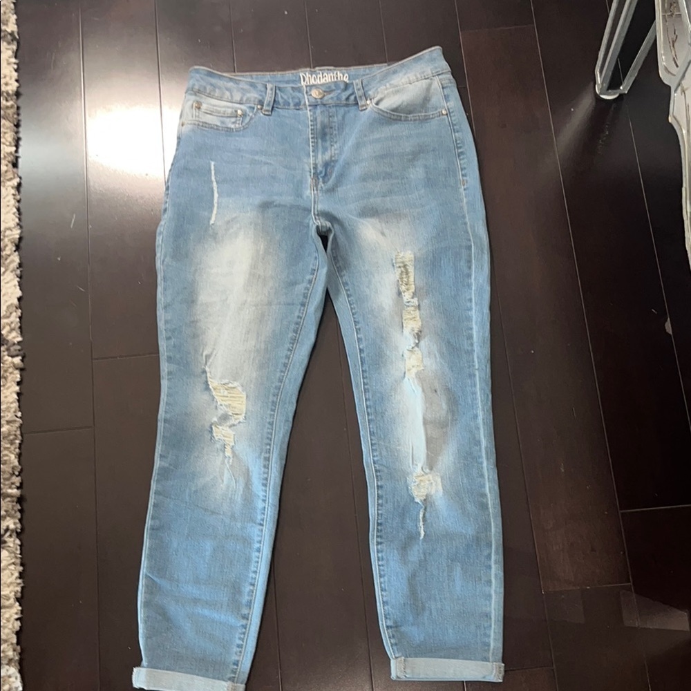 Rhodanthe NWT Distressed Blue Denim Jeans size 12